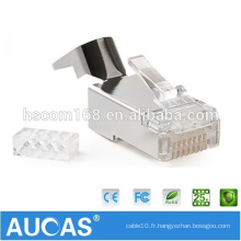Aucas Factory Offre Cat 7 Connecteur RJ45 Adaptateur Modulaire 8P8C FTP Cat7 RJ45 Plug for Stranded Network Cable